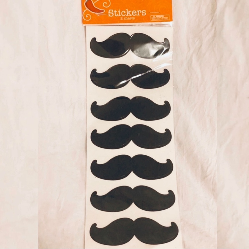 💞 New Black Mustache Scrapbook Craft Stickers